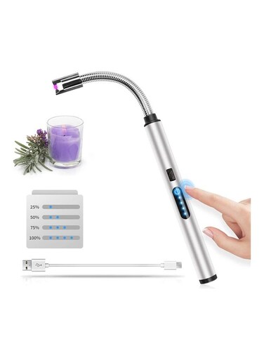 Rechargeable Multifunctional Electric Lighter Silver