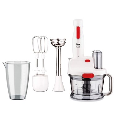 Fakir Mr. Chef Quadro Blender Set - Cream, 4-in-1 Hand Blender with Chopper, Whisk &amp; Measuring Jug