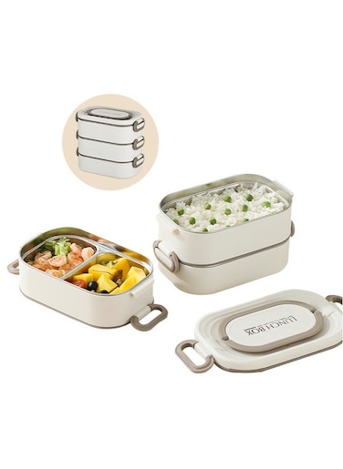 2400ML Leakproof Stainless Steel Bento Lunch Box with Handle for Kids and Adults