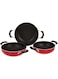 Nirlon Aluminum Cookware Set, Red, 2.6 mm, 3 Pieces