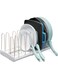 50138 Storemore Rack Expandable Cookware Organizer, WhiteYouCopia Store More Exp And able Cookware Rack Adjustable Pan Organizer for Kitchen Cabinet Storage, White, 50138 White/Beige