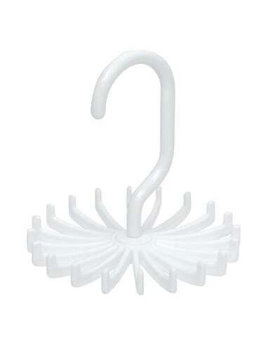 Twirl Tie Rack Organizer Hanger White