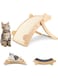 Hcosmy 3 in 1 Cat Scratcher, Cat Scratching Boards for Indoor Cats Wooden Structure Cat Scratching Board Reversible Transformable and Durable no Assembly Required