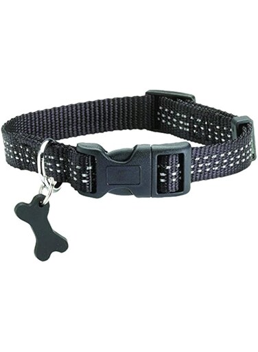 Bobby Safe Nylon Dog Collar, Black (XL)