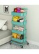 4-Tier Metal Rolling Utility Cart,Craft Art Cart,with 2 Lockable Wheels Storage Organizer Shelf for Kitchen, Bedroom, Bathroom, Office, Living Room