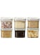 GGEROU Airtight Food Storage Containers,Set of 6，Food Grade Plastic Sealed Storage Tank with Lock Lids,Kitchen Pantry Organization Storage Jars,Moisture Proof,for Candy,Coffee,Cereal (6*S:500ML)