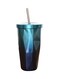 Steel Double Wall Tumbler With Straw And Lid Blue 10.2 x10.2x18centimeter