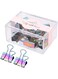 Colorful Decorative Binder Clips with Dispenser,Holographic Paper Document Metal Clamp Artwork, Snack Bag Sealing Clips, 10Pcs in Reusable Organizer for Office School, 25mm Medium Size (Rainbow)