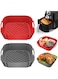 MIXDE Air Fryer Silicone Liners, 8.5"Air Fryer Silicone Liners, Reusable Heat Resistant Silicone Air Fryer Liners, for 4 to 8 QT Air Fryer Inserts for Oven Microwave Accessories ((Red+Grey))