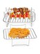 2PCS Air Fryer Rack, Air Fryer Double Layer Rack, Multi-purpose Air Fryer Accessories, Stainless Steel Grilling Rack with 4 Skewers, Dual Air Fryer Rack for Barbecue, Roasting Oven, Air Fryer