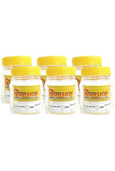 Homstuff Round Wide Mouth Airtight Jar 250ml, Set of 6x250ml Storage Containers, Transparent Jar for Storage of Pulses, Cereals, Dry Food and Spices For Kitchen Organization