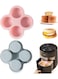 2 Pcs Reusable Silicone Air Fryer Cakes Molds, Non-Stick Baking Pan, Muffin &amp; Hamburger Bun, Air Fryer Accessories, Silicone Cupcake Pan (Gray/Pink, 5.4 Inch)