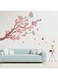 Amimagen Pink Cherry Blossom Wall Stickers - Flower Tree Branch Birds Wall Decals - Bedroom Living Room Sofa TV Background Home Wall Decor