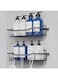 Azonee 2 Pack Shower Caddy, Shower Shelf Stainless Steel Adhesive Wall Mounted with 14 Hooks, Bathroom Storage Organiser for Bathroom Kitchen, for Bathroom &amp; Kitchen Storage (Black)