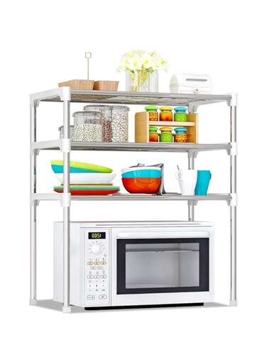 Honeytecs 3-Tier Multi-functional Kitchen Storage Shelf Rack Microwave Oven Shelving Unit