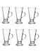 6 Piece Elegant Glass Set with Handles, 230ml Capacity - Clear