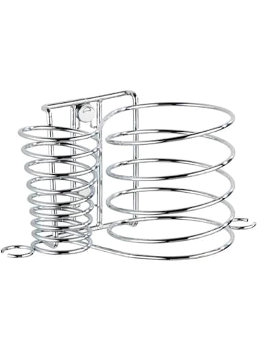 WENKO Hair Dryer And Straightener Holder, Milano, Steel, 21 X 11.5 X 12 cm, Chrome