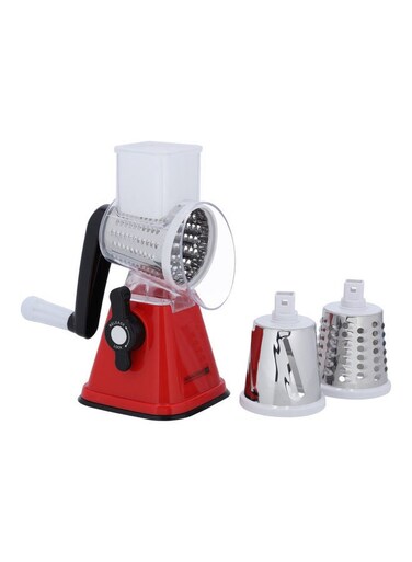 Rotary Grater 3 Interchangeable Stainless Steel Blades Multicolour 26x17x13.8cm