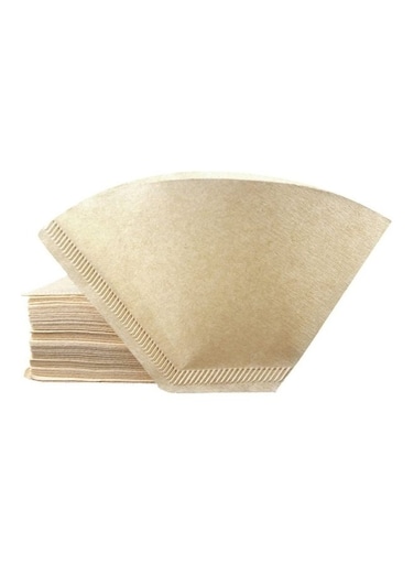 100-Piece Coffee Filter Cup Paper Beige 16.4 x 10.4 x 5.0cm