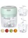 BePrincess Mini Electric Chopper Mincer, USB Charging, 2 Bowls 250ml+100ml, Food Processor for Garlic, Puree, Onion, Herb, Veggie, Ginger, Mincing Meat, Fruit, Easy Cleaning Waterproof
