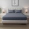 MUSA Striped 3 Piece Fitted Sheet Set Queen Size - Hotel Quality Fitted Sheet &amp; 2 Matching Pillowcases - Breathable &amp; Fade Resistant (Grey, 160 x 200cm)