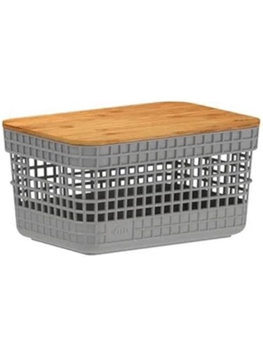 OU Basket Organizer Grid w/Bamboo Lid 2.5L Lead OR