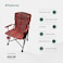 Green Lion Heritage Foldable Chair with Cup Holder, Heavy-Duty Iron Frame, 200kg Load