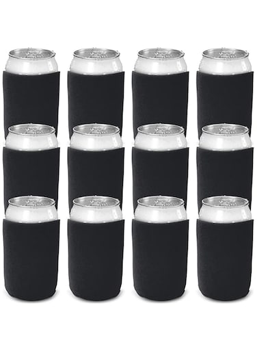 UPTO Beer Can Coolers Sleeves,12pcs (Black)