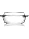 ZYER Clear Round Glass Casserole With Lid Glass Bakeware Easy Grab Baking Dish,Microwave, Oven, Freezer, and Dishwasher Safe (1L)