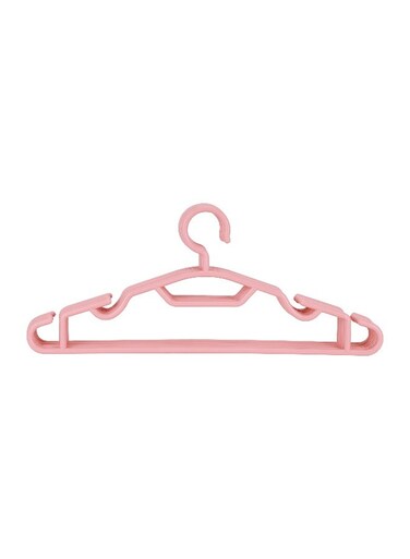 5-Piece Cloth Hanger Set-RF12173/ Lightweight, Trendy and Anti-Skid Plastic Hangers Perfect for All Kinds of Dresses/ Heavy Duty, Suitable for Wardrobe for Hanging Clothes, Strappy Cloth, T-Shirt, Shirts, Dress/ Pink Pink
