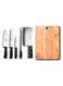 5 Piece Knife set With Cutting Board Black 21X4X34cm