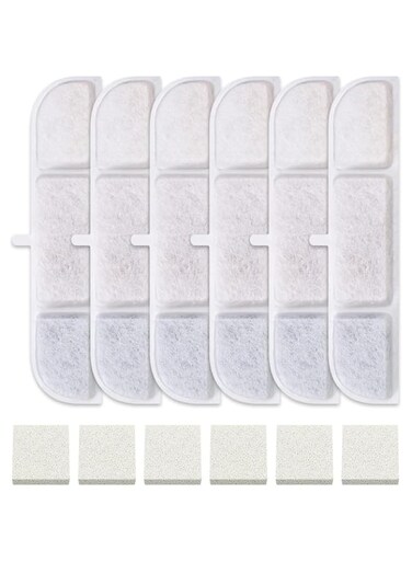Azonee Cat Water Fountain Filters, 6 Packs Replacement Filters for Battery Operated Compatible with DownyPaws Cat Water Fountain DPWFP6, 3 Months Set of Replacement Filters