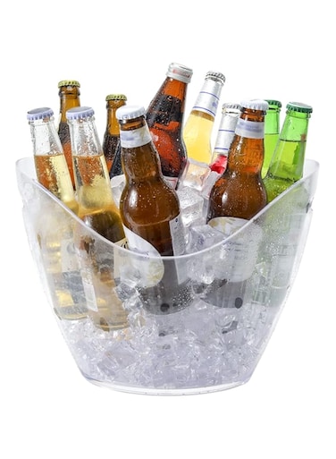 Nwvuop Large Ice Buckets Clear Acrylic Drink Bucket Beverage Tub Wine Champagne Bucket for Parties and Home Bar 8L