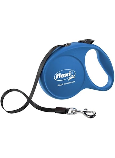 Flexi FUN retractable lead size M, Tape 5 m, for dogs up to 25 kg, blue.