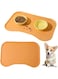 Cahot Pet Feeding Mat,100% Waterproof BPA Free Silicone Pet Food and Water Bowl Placemat,Dishwasher, High Raised Edge to Prevent Spills,Nonslip Tray to Stop Messes on Floor（Orange）