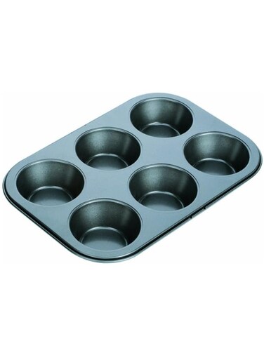 Delicia Non-Stick Muffin Pan &acirc;&euro;&ldquo; 6-Cup Baking Tray for Cupcakes &amp; Muffins &acirc;&euro;&ldquo; Heavy-Duty Carbon Steel Bakeware