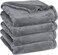 Home King Size (230cm x 275cm) 300 GSM Fleece Blanket with Wider Stitched Border, Ultra Soft, Lightweight &amp; Velvety, Lint-Free &amp; No Pilling, All Seasons, Dark Grey