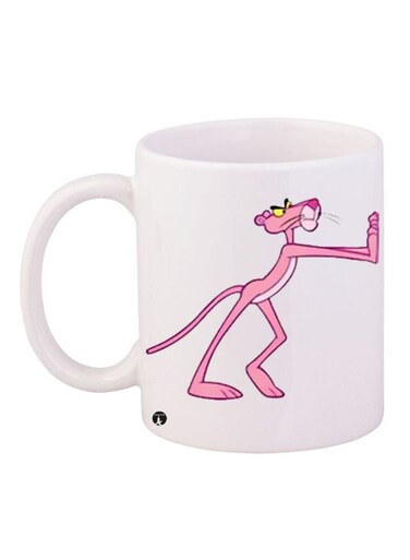 The Pink Panther Printed Coffee Mug White/Pink/Yellow
