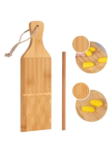 Combo Gnocchi Pasta Board Garganelli Board, Cutter for Pasta Maker Pasta Board Gnocchi Roller Kitchen Natural Bamboo Kitchen Gadgets Tools, Noodle Pasta Cutlery Gift