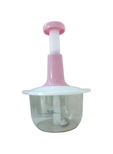MSP Kitchen hand press manual vegetable chopper Mixer Cutter for Onion, Salad, Tomato, Garlic, Large Vegetable &amp; Fruit Chopper Handheld Food Chopper and Blender (pink) 2L