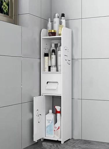 Bathroom And Kitchen Shelf Storage Cabinet 19.5 x 17.6 x 80 cm