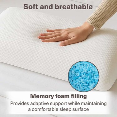Home Tencel Memory Foam Pillow 70X40+14cm - White