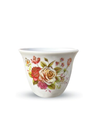 Ceramic Cawa Cup Set, 12 Pieces with Floral Design, Perfect for Coffee and Tea , 1 cup capacity (80 ml)