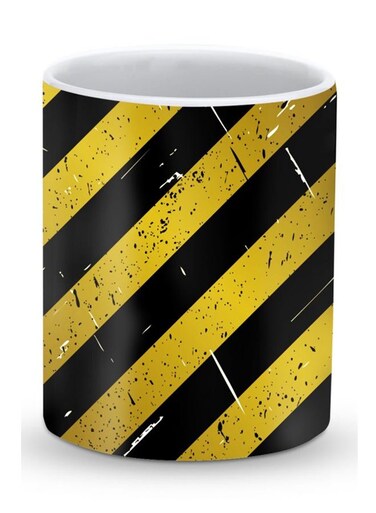 Premium Under Construction Designer Mug Yellow/Black