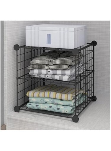 Iron Mesh Storage Rack, Easy to Install, Removable Metal Mesh Bookshelf, Storage Rack
