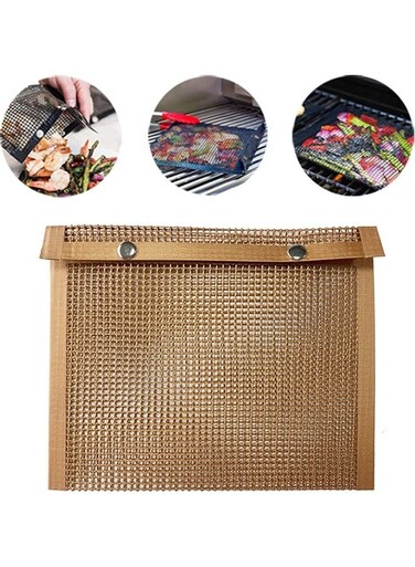 Heat Resistant Non-Stick Grilling Mesh BBQ Baking Bag Multicolour 28 x 2 x 24cm