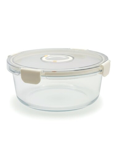 1300ml Glass Food Storage Container with Airtight Lids, Round Leak Proof Food Storage Containers for Microwave, Oven, Freezer and Dishwasher, BPA Free