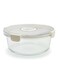 1300ml Glass Food Storage Container with Airtight Lids, Round Leak Proof Food Storage Containers for Microwave, Oven, Freezer and Dishwasher, BPA Free