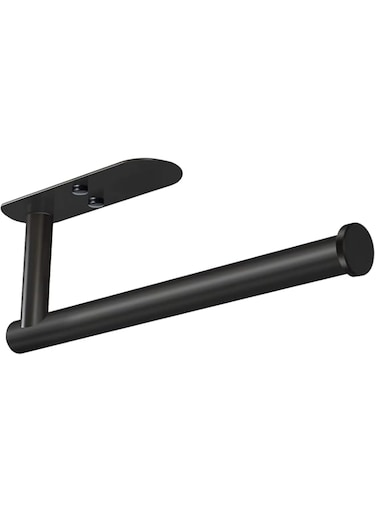 VAEHOLD Adhesive Paper Towel Holder Under Cabinet Wall Mount for Kitchen Paper Towel, Black Paper Towel Roll Holder Stick to Wall, SUS304 Stainless Steel（Black）