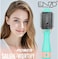 PrecisionWare Enzo EN-4134 3-In-1 Electric Hair Styling Comb, Italian Brand, Negative Ion Technology, Fast Drying, Curling, Straightening &amp; Volumizing - Intl Version - Green Gold
